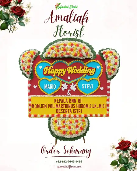 Papan Bunga Pernikahan Kesemek